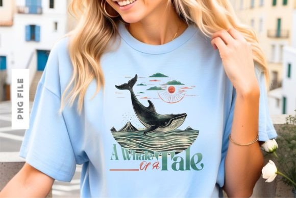 A Whale of a Tale T-shirt Design: A Modern Graphic Asset