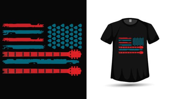 American Flag Guitar Music Tshirt Design: Creative Asset Guide