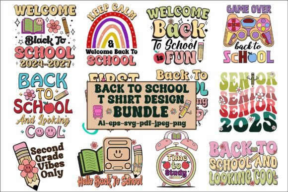 Back to School T-Shirt Design Bundle: Creative Assets for Modern Branding