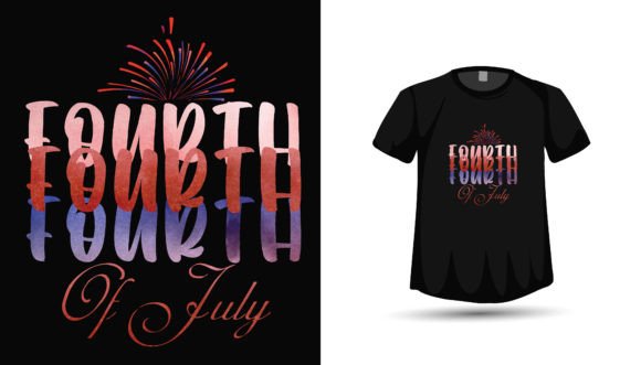 Fourth of July Watercolor Tshirt Design: A Creative Asset