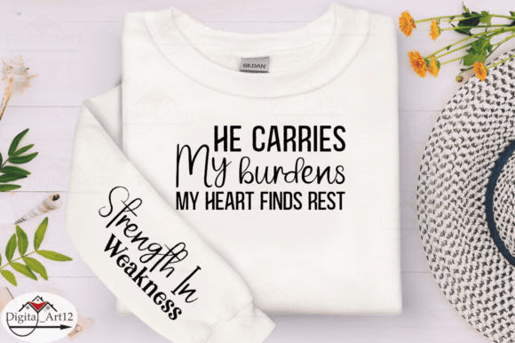 He Carries My Burdens Sleeve SVG Design: A Faith-Based Creative Asset