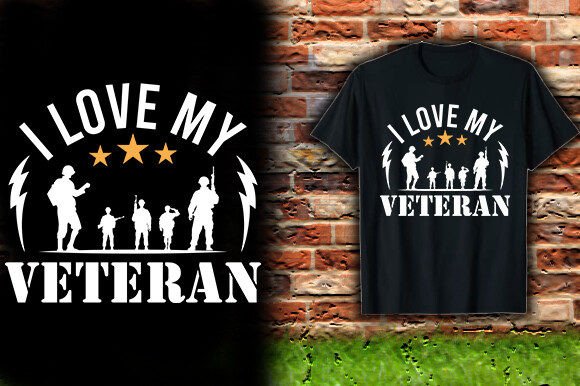 I LOVE MY VETERAN Vector T-Shirt Design: A Designer's Asset
