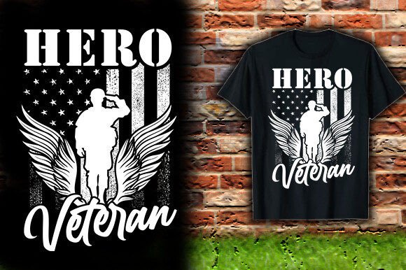 Patriotic Hero Veteran Vector Flag T-Shirt Design