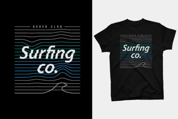 Surfing T-Shirt Design: Creative Illustrations & Typography