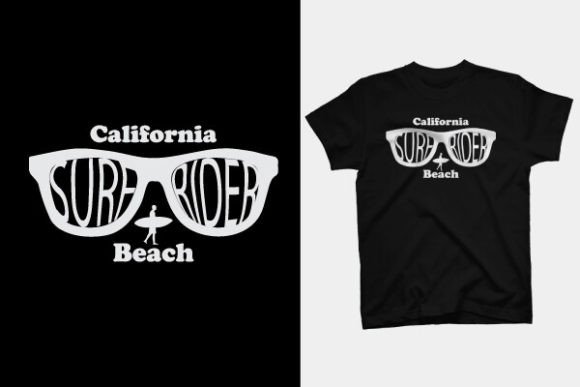 T SHIRT DESIGN - CALIFORNIA BEACH: Creative Assets for Modern Merch