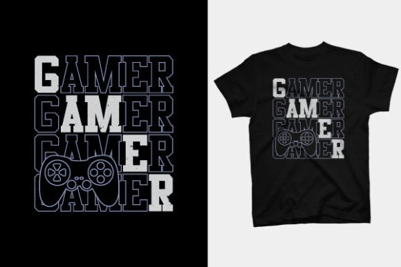 T SHIRT DESIGN - GAMER: Creative Illustrations & Typography
